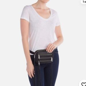 Rebecca Minkoff Black Belt Bag with Silver Accents